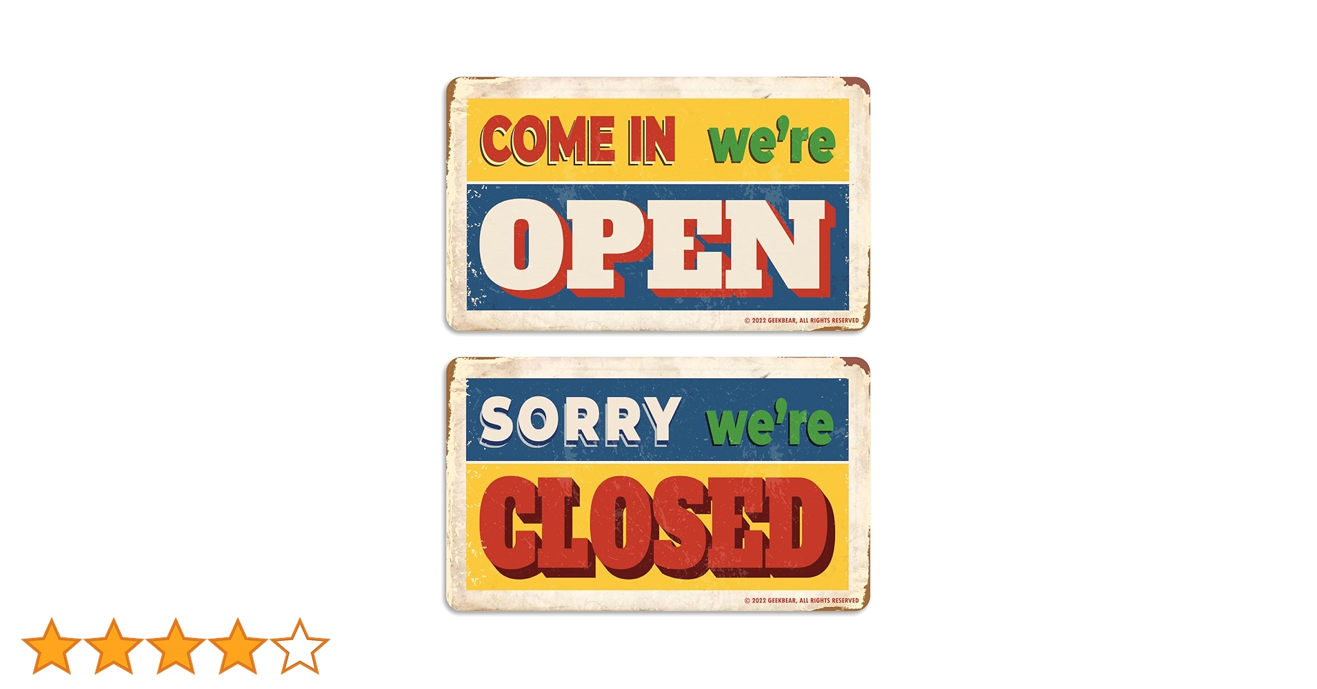Amazon | Open Closed Sign (03. Vintage Block)オープン